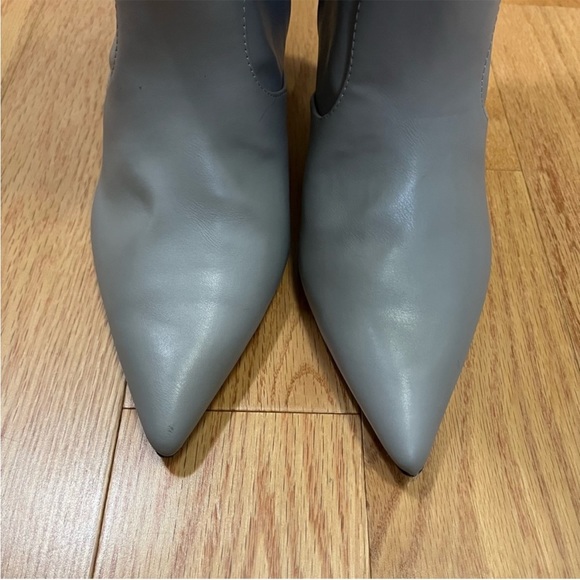 Dove Grey Vegan Leather Knee High Boots - Picture 6 of 8